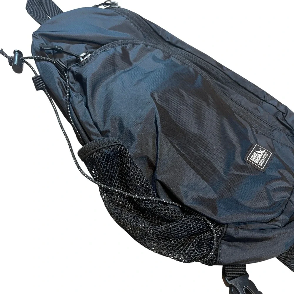 Eddie Bauer Ripstop Sling Pack Black Crossbody Backpack EBB1007 NWT
